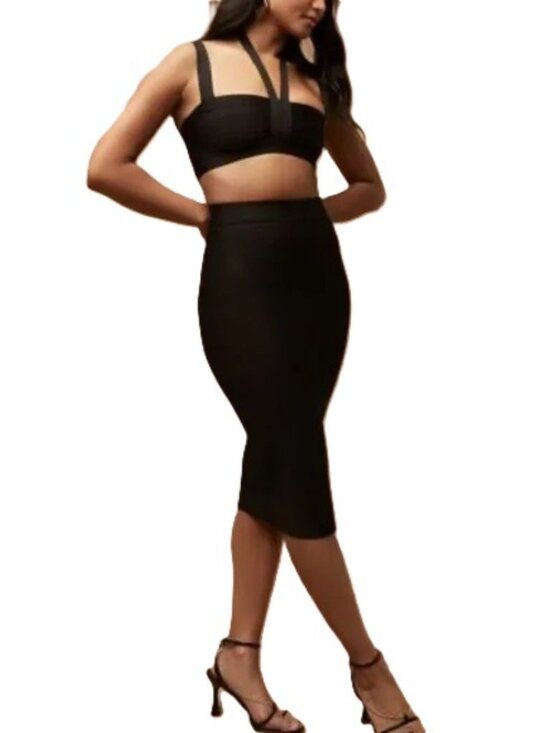 Herve Leger Dresses & Skirts - Herve Leger x Forever 21 Blk Bandage High-Waist Midi Bodycon Pencil Skirt XL NWT